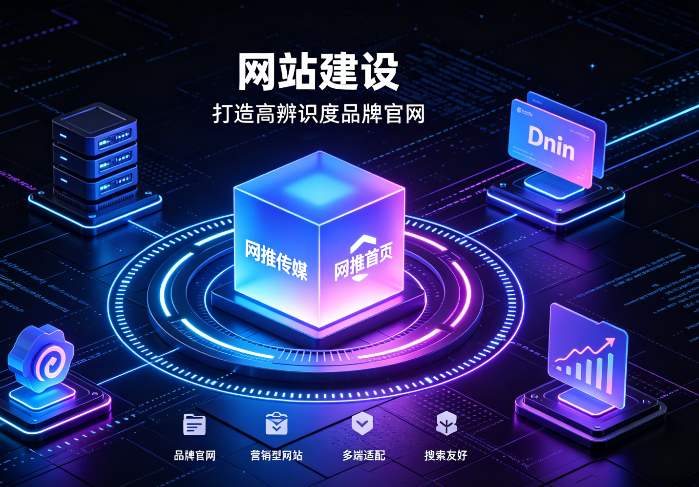 网站建设服务案例展示 - 现代化企业官网界面